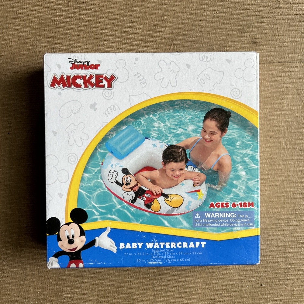 Brand New Disney Jr. Mickey Baby Watercraft Pool Raft Float Ages 6-18M